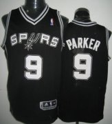 Wholesale Cheap San Antonio Spurs #9 Tony Parker Black Swingman Jersey