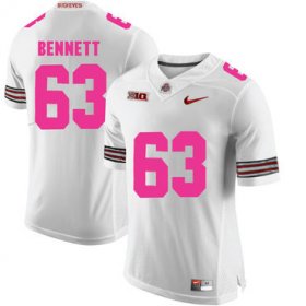 Wholesale Cheap Ohio State Buckeyes 63 Michael Bennett White 2018 Breast Cancer Awareness College Football Jersey