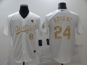 Wholesale Cheap Men\'s Los Angeles Dodgers #24 Kobe Bryant White Fashion Stitched MLB Cool Base Nike Jersey