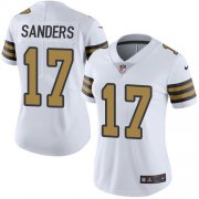 Wholesale Cheap Nike Saints #17 Emmanuel Sanders White Women's Stitched NFL Limited Rush Jersey