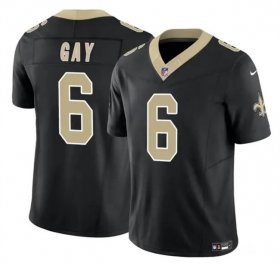 Cheap Men\'s New Orleans Saints #6 Willie Gay Black 2023 F.U.S.E. Vapor Limited Football Stitched Jersey