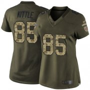 Wholesale Cheap Nike 49ers #85 George Kittle Green Women's Stitched NFL Limited 2015 Salute to Service Jersey