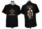 Wholesale Cheap Nike Saints #9 Drew Brees Black Men's NFL Game All Star Fashion Jersey