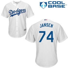 Wholesale Cheap Dodgers #74 Kenley Jansen White Cool Base Stitched Youth MLB Jersey