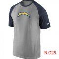 Wholesale Cheap Nike San Diego Chargers Ash Tri Big Play Raglan NFL T-Shirt Grey/Navy