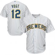 Wholesale Cheap Brewers #12 Stephen Vogt White Strip Cool Base Stitched Youth MLB Jersey