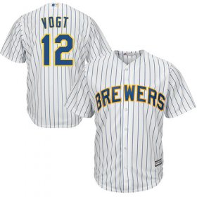 Wholesale Cheap Brewers #12 Stephen Vogt White Strip Cool Base Stitched Youth MLB Jersey