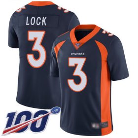 Wholesale Cheap Nike Broncos #3 Drew Lock Navy Blue Alternate Men\'s Stitched NFL 100th Season Vapor Limited Jersey