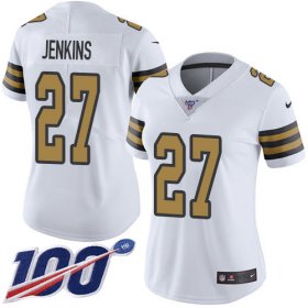 Wholesale Cheap Nike Saints #27 Malcolm Jenkins White Women\'s Stitched NFL Limited Rush 100th Season Jersey