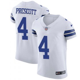 Wholesale Cheap Nike Cowboys #4 Dak Prescott White Men\'s Stitched NFL Vapor Untouchable Elite Jersey