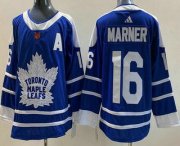 Cheap Men's Toronto Maple Leafs #16 Mitch Marner Blue 2022 Reverse Retro Authentic Jersey