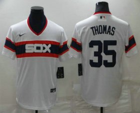 Wholesale Cheap Men\'s Chicago White Sox #35 Frank Thomas White Pullover Stitched MLB Cool Base Nike Jersey