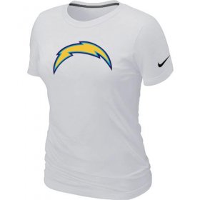 Wholesale Cheap Women\'s Nike Los Angeles Chargers Logo NFL T-Shirt White