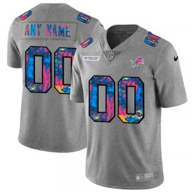 Wholesale Cheap Detroit Lions Custom Men\'s Nike Multi-Color 2020 NFL Crucial Catch Vapor Untouchable Limited Jersey Greyheather