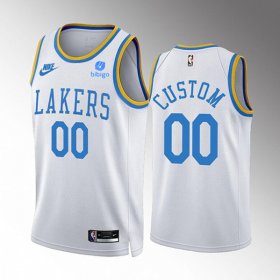Wholesale Cheap Men\'s Los Angeles Lakers Customized 2022-23 White Classic Edition Stitched Basketball Jersey
