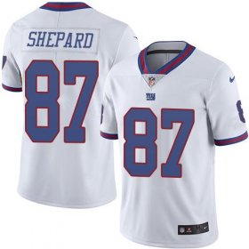 Wholesale Cheap Nike Giants #87 Sterling Shepard White Men\'s Stitched NFL Limited Rush Jersey