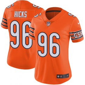 Wholesale Cheap Nike Bears #96 Akiem Hicks Orange Women\'s Stitched NFL Limited Rush Jersey