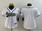 Wholesale Cheap Youth Las Vegas Raiders Blank White With Patch Cool Base Stitched Baseball Jersey