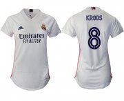 Wholesale Cheap Women 2020-2021 Real Madrid home aaa version 8 white Soccer Jerseys