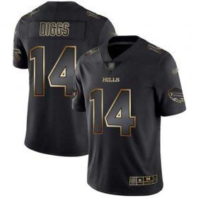 Wholesale Cheap Nike Bills #14 Stefon Diggs Black/Gold Men\'s Stitched NFL Vapor Untouchable Limited Jersey