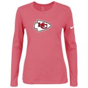 Wholesale Cheap Women's Nike Kansas City Chiefs Of The City Long Sleeve Tri-Blend NFL T-Shirt Pink