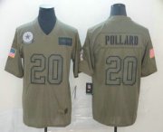 Wholesale Cheap Men's Dallas Cowboys #20 Tony Pollard NEW Olive 2019 Salute To Service Stitched NFL Nike Limited Jersey