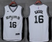 Wholesale Cheap Men's San Antonio Spurs #16 Pau Gasol White Stitched NBA Adidas Revolution 30 Swingman Jersey