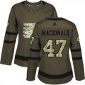 Wholesale Cheap Adidas Flyers #47 Andrew MacDonald Green Salute to Service Women's Stitched NHL Jersey