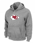 Wholesale Cheap Kansas City Chiefs Logo Pullover Hoodie Grey