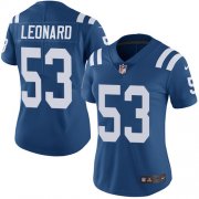 Wholesale Cheap Nike Colts #53 Darius Leonard Royal Blue Team Color Women's Stitched NFL Vapor Untouchable Limited Jersey