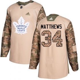 Wholesale Cheap Adidas Maple Leafs #34 Auston Matthews Camo Authentic 2017 Veterans Day Stitched Youth NHL Jersey