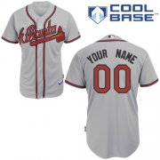 Wholesale Cheap Braves Personalized Authentic Grey MLB Jersey (S-3XL)