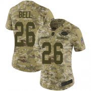 Wholesale Cheap Nike Jets #26 Le'Veon Bell Camo Women's Stitched NFL Limited 2018 Salute to Service Jersey