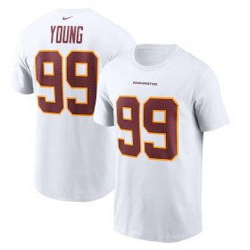 Wholesale Cheap Washington Redskins #99 Chase Young Football Team Nike Player Name & Number T-Shirt White