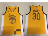 Wholesale Cheap Men's Golden State Warriors #30 Stephen Curry Nike Yellow 2018/19 Swingman Earned Edition Jersey