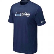 Wholesale Cheap Nike Seattle Seahawks Sideline Legend Authentic Logo Dri-FIT NFL T-Shirt Midnight Blue