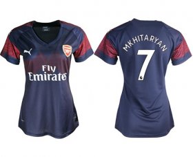 Wholesale Cheap Women\'s Arsenal #7 Mkhitaryan Away Soccer Club Jersey