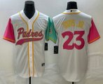 Wholesale Cheap Men's San Diego Padres #23 Fernando Tatis Jr White NEW 2023 City Connect Cool Base Stitched Jersey1