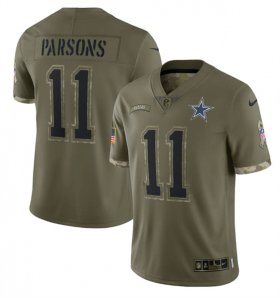 Wholesale Cheap Men\'s Dallas Cowboys #11 Micah Parsons 2022 Olive Salute To Service Limited Stitched Jersey