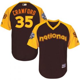 Wholesale Cheap Giants #35 Brandon Crawford Brown 2016 All-Star National League Stitched Youth MLB Jersey