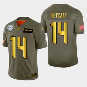Wholesale Cheap Seattle Seahawks #14 DK Metcalf Men\'s Nike Olive Gold 2019 Salute to Service Limited NFL 100 Jersey