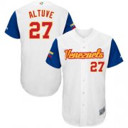 Wholesale Cheap Team Venezuela #27 Jose Altuve White 2017 World MLB Classic Authentic Stitched MLB Jersey