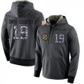 Wholesale Cheap NFL Men's Nike Pittsburgh Steelers #19 JuJu Smith-Schuster Stitched Black Anthracite Salute to Service Player Performance Hoodie