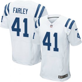 Wholesale Cheap Nike Colts #41 Matthias Farley White Men\'s Stitched NFL Elite Jersey