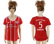 Wholesale Cheap Women's Bayern Munchen #5 Benatia Home Soccer Club Jersey