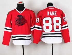 Wholesale Cheap Blackhawks #88 Patrick Kane Red(Red Skull) Stitched Youth NHL Jersey