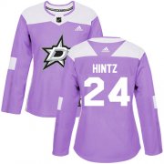 Cheap Adidas Stars #24 Roope Hintz Purple Authentic Fights Cancer Women's Stitched NHL Jersey