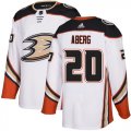 Wholesale Cheap Adidas Ducks #20 Pontus Aberg White Road Authentic Stitched NHL Jersey