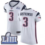 Wholesale Cheap Nike Patriots #3 Stephen Gostkowski White Super Bowl LIII Bound Men's Stitched NFL Vapor Untouchable Elite Jersey