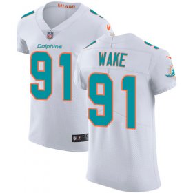 Wholesale Cheap Nike Dolphins #91 Cameron Wake White Men\'s Stitched NFL Vapor Untouchable Elite Jersey